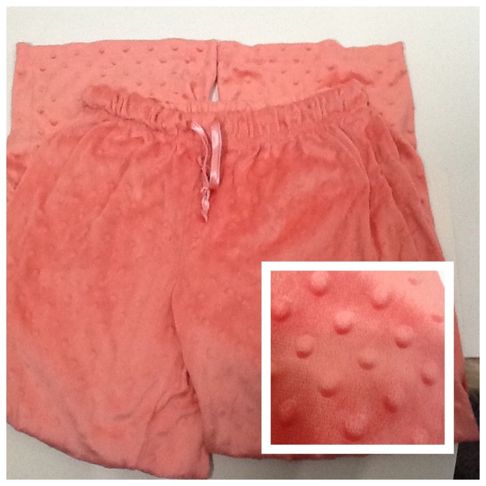 Of the Moment Peach Pink Satin Tie PJ Sleep Pant L